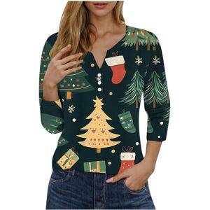 Unbranded (3XL, 005 Green) Christmas Shirts for Women Xmas Jumpers Trendy 3/4 Sleeve Sweat Unbranded (3XL, 005 Green) Christmas Shirts for Women Xmas Jumpers Trendy 3/4 Sleeve Sweat