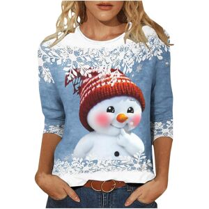 Unbranded (S, 005 Light Blue) Christmas Shirts for Women Crewneck Snowman Graphic Christma Unbranded (S, 005 Light Blue) Christmas Shirts for Women Crewneck Snowman Graphic Christma