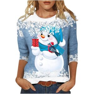 Unbranded (XL, 002 Light Blue) Christmas Shirts for Women Crewneck Snowman Graphic Christm Unbranded (XL, 002 Light Blue) Christmas Shirts for Women Crewneck Snowman Graphic Christm