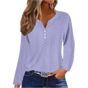 Unbranded (12, 001* Purple) Women Tops Causal Breathable V Neck Long Sleeve Blouses Elegan Unbranded (12, 001* Purple) Women Tops Causal Breathable V Neck Long Sleeve Blouses Elegan