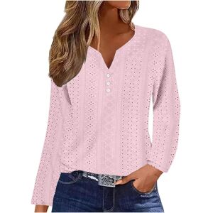 Unbranded (8, 002* Pink) Women Tops Causal Breathable V Neck Long Sleeve Blouses Elegant E Unbranded (8, 002* Pink) Women Tops Causal Breathable V Neck Long Sleeve Blouses Elegant E