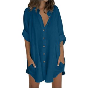 Unbranded (12, 002* Blue) Womens Tops Casual Button Down Shirts Rolled Long Sleeve Blouses Unbranded (12, 002* Blue) Womens Tops Casual Button Down Shirts Rolled Long Sleeve Blouses
