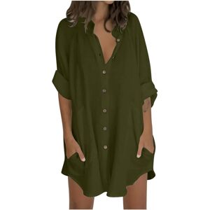 Unbranded (14, 002* Army Green) Womens Tops Casual Button Down Shirts Rolled Long Sleeve B Unbranded (14, 002* Army Green) Womens Tops Casual Button Down Shirts Rolled Long Sleeve B