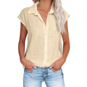 Unbranded (14, 001* Beige) Women Tops Summer Short Sleeve Shirts Ladies Blouses Casual Dre Unbranded (14, 001* Beige) Women Tops Summer Short Sleeve Shirts Ladies Blouses Casual Dre