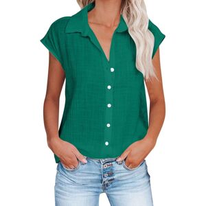 Unbranded (14, 005* Green) Women Tops Summer Short Sleeve Shirts Ladies Blouses Casual Dre Unbranded (14, 005* Green) Women Tops Summer Short Sleeve Shirts Ladies Blouses Casual Dre