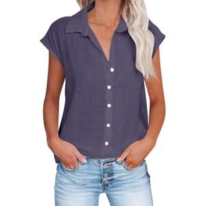 Unbranded (14, 006* Purple) Women Tops Summer Short Sleeve Shirts Ladies Blouses Casual Dr Unbranded (14, 006* Purple) Women Tops Summer Short Sleeve Shirts Ladies Blouses Casual Dr