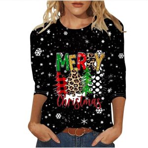 Unbranded (4XL, 018 Black) Womens Christmas Tops 3/4 Sleeve Crew Neck T-Shirts Ladies Chri Unbranded (4XL, 018 Black) Womens Christmas Tops 3/4 Sleeve Crew Neck T-Shirts Ladies Chri