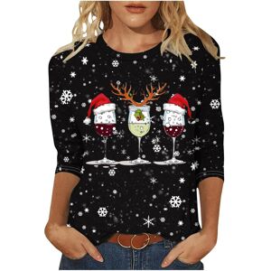 Unbranded (4XL, 011 Black) Womens Christmas Tops 3/4 Sleeve Crew Neck T-Shirts Ladies Chri Unbranded (4XL, 011 Black) Womens Christmas Tops 3/4 Sleeve Crew Neck T-Shirts Ladies Chri