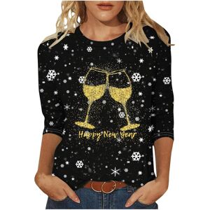 Unbranded (5XL, 004 Black) Womens Christmas Tops 3/4 Sleeve Crew Neck T-Shirts Ladies Chri Unbranded (5XL, 004 Black) Womens Christmas Tops 3/4 Sleeve Crew Neck T-Shirts Ladies Chri