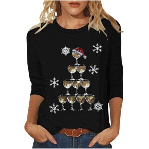 Unbranded (5XL, 019 Black) Womens Christmas Tops 3/4 Sleeve Crew Neck T-Shirts Ladies Chri Unbranded (5XL, 019 Black) Womens Christmas Tops 3/4 Sleeve Crew Neck T-Shirts Ladies Chri