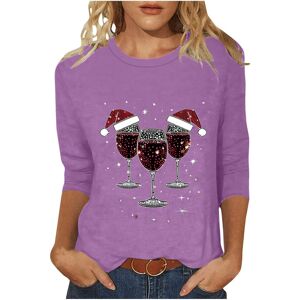 Unbranded (5XL, 020 Purple) Womens Christmas Tops 3/4 Sleeve Crew Neck T-Shirts Ladies Chr Unbranded (5XL, 020 Purple) Womens Christmas Tops 3/4 Sleeve Crew Neck T-Shirts Ladies Chr