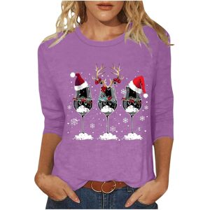 Unbranded (5XL, 021 Purple) Womens Christmas Tops 3/4 Sleeve Crew Neck T-Shirts Ladies Chr Unbranded (5XL, 021 Purple) Womens Christmas Tops 3/4 Sleeve Crew Neck T-Shirts Ladies Chr