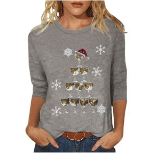 Unbranded (5XL, 019 Gray) Womens Christmas Tops 3/4 Sleeve Crew Neck T-Shirts Ladies Chris Unbranded (5XL, 019 Gray) Womens Christmas Tops 3/4 Sleeve Crew Neck T-Shirts Ladies Chris