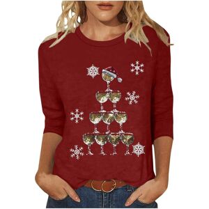 Unbranded (5XL, 019 Wine) Womens Christmas Tops 3/4 Sleeve Crew Neck T-Shirts Ladies Chris Unbranded (5XL, 019 Wine) Womens Christmas Tops 3/4 Sleeve Crew Neck T-Shirts Ladies Chris