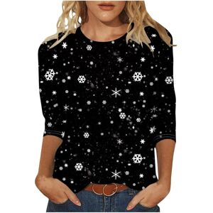 Unbranded (XXL, 015 Black) Womens Christmas Tops 3/4 Sleeve Crew Neck T-Shirts Ladies Chri Unbranded (XXL, 015 Black) Womens Christmas Tops 3/4 Sleeve Crew Neck T-Shirts Ladies Chri