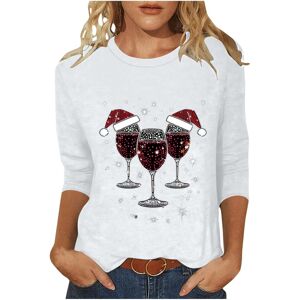 Unbranded (XXL, 020 White) Womens Christmas Tops 3/4 Sleeve Crew Neck T-Shirts Ladies Chri Unbranded (XXL, 020 White) Womens Christmas Tops 3/4 Sleeve Crew Neck T-Shirts Ladies Chri
