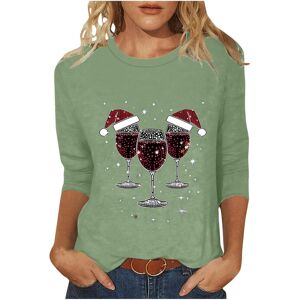 Unbranded (XXL, 020 Green) Womens Christmas Tops 3/4 Sleeve Crew Neck T-Shirts Ladies Chri Unbranded (XXL, 020 Green) Womens Christmas Tops 3/4 Sleeve Crew Neck T-Shirts Ladies Chri