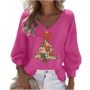 Unbranded (L, 004* Hot Pink) Christmas Sweatshirts for Womens Waffle Long Sleeve Tshirts V Unbranded (L, 004* Hot Pink) Christmas Sweatshirts for Womens Waffle Long Sleeve Tshirts V