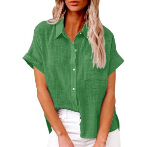 Unbranded (22, 003* Green) Cotton Linen Shirts for Women Trendy Button Down Shirts Rolled Unbranded (22, 003* Green) Cotton Linen Shirts for Women Trendy Button Down Shirts Rolled