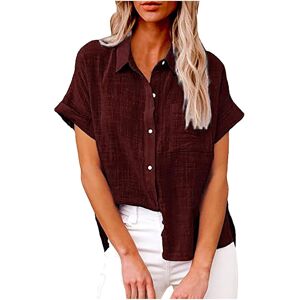 Unbranded (20, 004* Wine) Cotton Linen Shirts for Women Trendy Button Down Shirts Rolled C Unbranded (20, 004* Wine) Cotton Linen Shirts for Women Trendy Button Down Shirts Rolled C