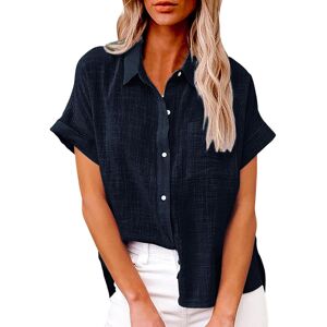 Unbranded (22, 003* Navy) Cotton Linen Shirts for Women Trendy Button Down Shirts Rolled C Unbranded (22, 003* Navy) Cotton Linen Shirts for Women Trendy Button Down Shirts Rolled C