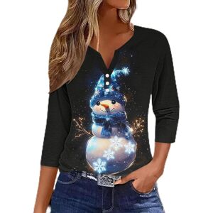 Unbranded (M, 008* Black) Christmas Shirts for Womens 3/4 Sleeve Christmas T-Shirts V Neck Unbranded (M, 008* Black) Christmas Shirts for Womens 3/4 Sleeve Christmas T-Shirts V Neck