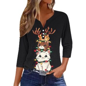 Unbranded (M, 011* Black) Christmas Shirts for Womens 3/4 Sleeve Christmas T-Shirts V Neck Unbranded (M, 011* Black) Christmas Shirts for Womens 3/4 Sleeve Christmas T-Shirts V Neck