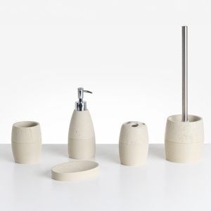 Beliani 5-Piece Bathroom Accessories Set YARAPA Light Beige Beliani 5-Piece Bathroom Accessories Set YARAPA Light Beige