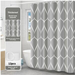 Unbranded (Grey, 200x200cm) Weighted Shower Curtains Mould Proof Resistant Grey Black Curt Unbranded (Grey, 200x200cm) Weighted Shower Curtains Mould Proof Resistant Grey Black Curt