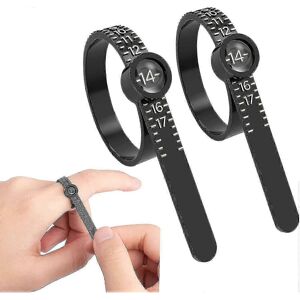 Unbranded (UK Sizes - 2 Black Pieces) 2 Pack Ring Size Measuring Tool, Reusable Ring Tape Unbranded (UK Sizes - 2 Black Pieces) 2 Pack Ring Size Measuring Tool, Reusable Ring Tape