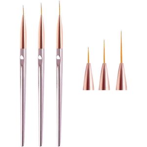 Unbranded Set of 3 rose gold nail brushes for nail art Unbranded Set of 3 rose gold nail brushes for nail art