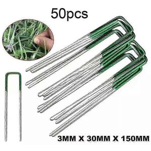 Unbranded Half-pulverized green U-shaped ground nails Garden greening lawn nails Artificia Unbranded Half-pulverized green U-shaped ground nails Garden greening lawn nails Artificia