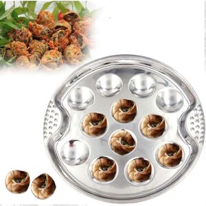 Unbranded Heavy gauge stainless steel snail plate, 12 compartments, tongs Unbranded Heavy gauge stainless steel snail plate, 12 compartments, tongs