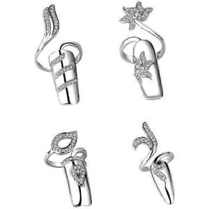 Unbranded AB Rhinestone Crystal Nail Ring Decoration for Girls Women Nail Jewelry Nail Rin Unbranded AB Rhinestone Crystal Nail Ring Decoration for Girls Women Nail Jewelry Nail Rin