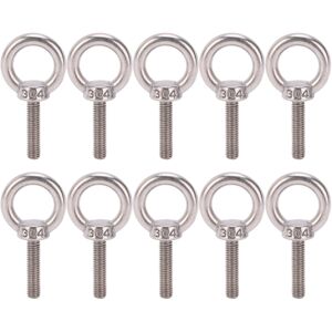 Unbranded 10Pcs Eye Bolt 304 Stainless Steel Lifting Round Unbranded 10Pcs Eye Bolt 304 Stainless Steel Lifting Round