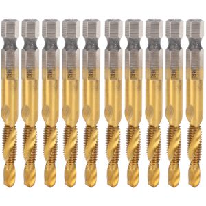 Unbranded 10Pcs Hex Shank Screw Tap M6‑Drill 5.0 Coated Unbranded 10Pcs Hex Shank Screw Tap M6‑Drill 5.0 Coated