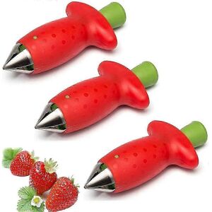 Unbranded Set of 3 Fruit Corers - Strawberry and Tomato Hullers - Tool for Removing Stems Unbranded Set of 3 Fruit Corers - Strawberry and Tomato Hullers - Tool for Removing Stems
