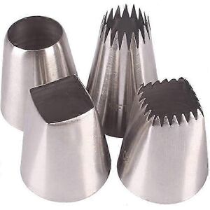 Unbranded Large Piping Nozzle Set with French Star Tip for Eclairs, Churros, Meringues, Sq Unbranded Large Piping Nozzle Set with French Star Tip for Eclairs, Churros, Meringues, Sq