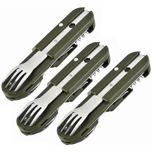 Unbranded (3 Pcs) Stainless Steel Multi-Function Cutlery Set, Rustproof, Food Grade, for C Unbranded (3 Pcs) Stainless Steel Multi-Function Cutlery Set, Rustproof, Food Grade, for C