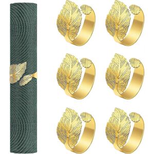 Unbranded Set of 6 leaf shaped metal napkin rings, fade and rust resistant, exquisite Unbranded Set of 6 leaf shaped metal napkin rings, fade and rust resistant, exquisite