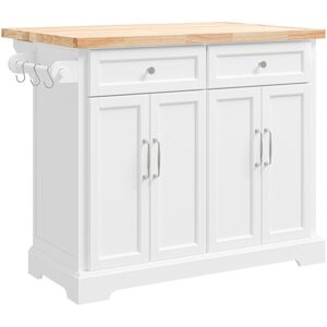 SoBuy White Kitchen Island on Wheels with Extendable Worktop SoBuy White Kitchen Island on Wheels with Extendable Worktop