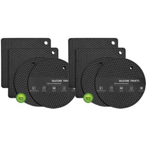 Unbranded (Signal Black*2 sets, one-size) Silicone Heat Resistant Placemat, 4 Counts/set M Unbranded (Signal Black*2 sets, one-size) Silicone Heat Resistant Placemat, 4 Counts/set M