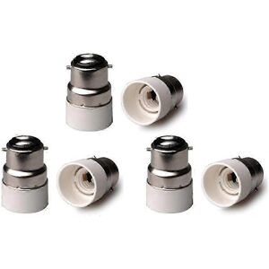 Unbranded Pack of 6 B22 to E12 socket adapters, ES B22 to E12 base Unbranded Pack of 6 B22 to E12 socket adapters, ES B22 to E12 base