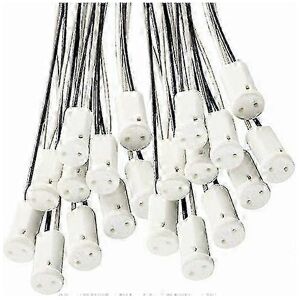Unbranded Pack of 25 G4 sockets with ceramic sockets for G4 LED halogen bulbs, 10 cm cable Unbranded Pack of 25 G4 sockets with ceramic sockets for G4 LED halogen bulbs, 10 cm cable