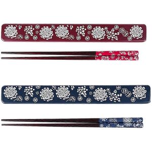 Unbranded Set of 2 pairs of portable Japanese chopsticks with storage boxes Unbranded Set of 2 pairs of portable Japanese chopsticks with storage boxes