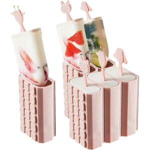 Unbranded (Pink) 6-Compartment Ice Cream Molds, Make Healthy and Refreshing Fruit Treats w Unbranded (Pink) 6-Compartment Ice Cream Molds, Make Healthy and Refreshing Fruit Treats w