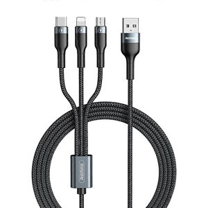 Unbranded For Remax Rc070th 12m 2a 3 In 1 Usb To 8 Pin Usbc Typec Micro Usb Charging Cable Unbranded For Remax Rc070th 12m 2a 3 In 1 Usb To 8 Pin Usbc Typec Micro Usb Charging Cable