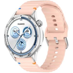 Unbranded For Steel Buckle Wavy Grain Stitched Silicone Watch Band Silver Designed For Mod Unbranded For Steel Buckle Wavy Grain Stitched Silicone Watch Band Silver Designed For Mod