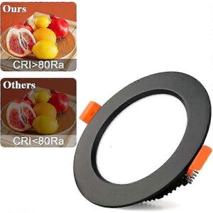 Unbranded Ultra-flat black recessed LED spotlight, set of 5, 7W, 700lm, 70W, incandescent, Unbranded Ultra-flat black recessed LED spotlight, set of 5, 7W, 700lm, 70W, incandescent,