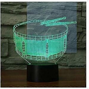 Kikidex (As show, One size) 3D New Drum lamp Night Light Touch Table Desk Optical Illusi Kikidex (As show, One size) 3D New Drum lamp Night Light Touch Table Desk Optical Illusi